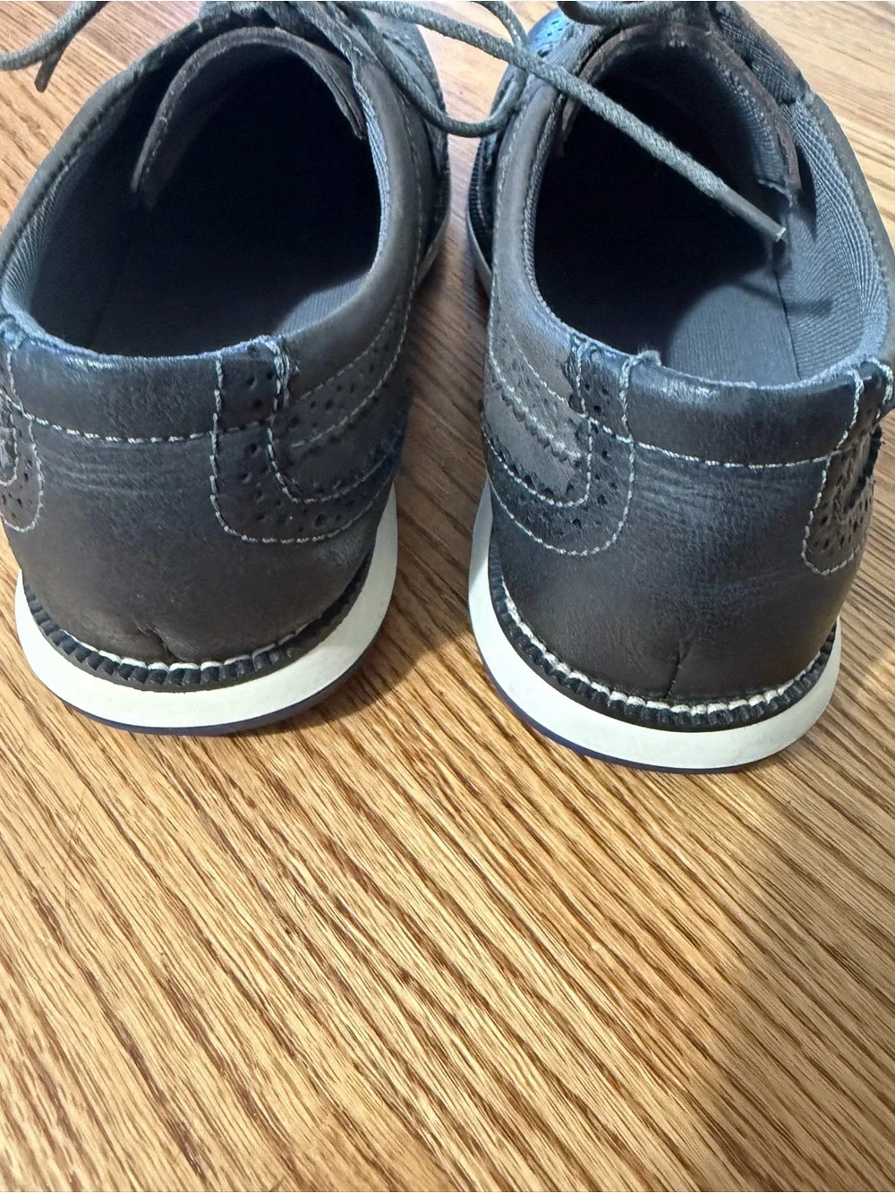 Men's Gray Wingtip Derby Oxfords - Casual Comfort